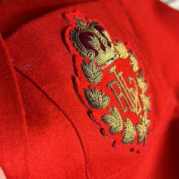 Lauren RL Red Jacket Embroidered 3D Crest Patch  Wool Size 4P - Picture 8 of 13